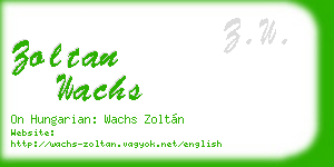 zoltan wachs business card